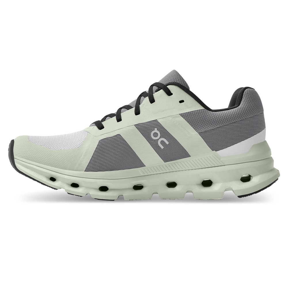 On |Women QC Cloudrunner Road Running Shoes Frost / Aloe | KP40-E2WF