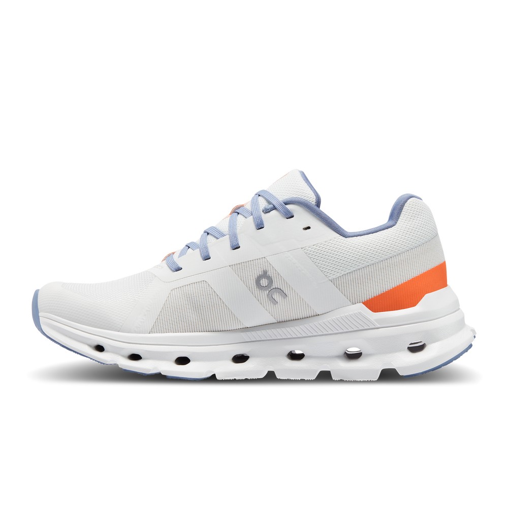 On |Women QC Cloudrunner Road Running Shoes Undyed-White / Flame | UO70-D8JP