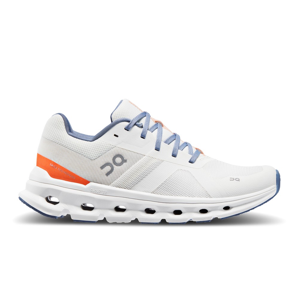 On |Women QC Cloudrunner Wide Road Running Shoes Undyed-White / Flame | PO26-P5AH