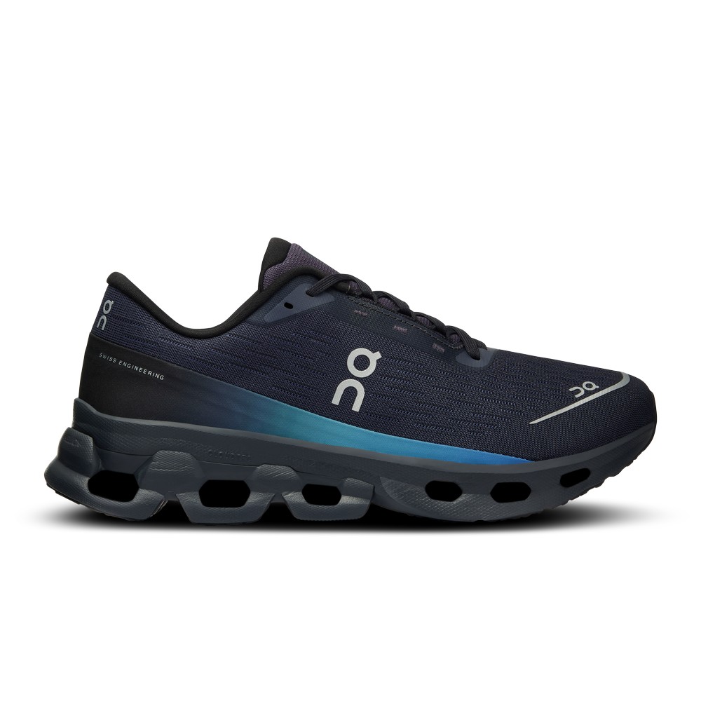 On |Women QC Cloudspark Road Running Shoes Black / Blueberry | ML88-I2IS