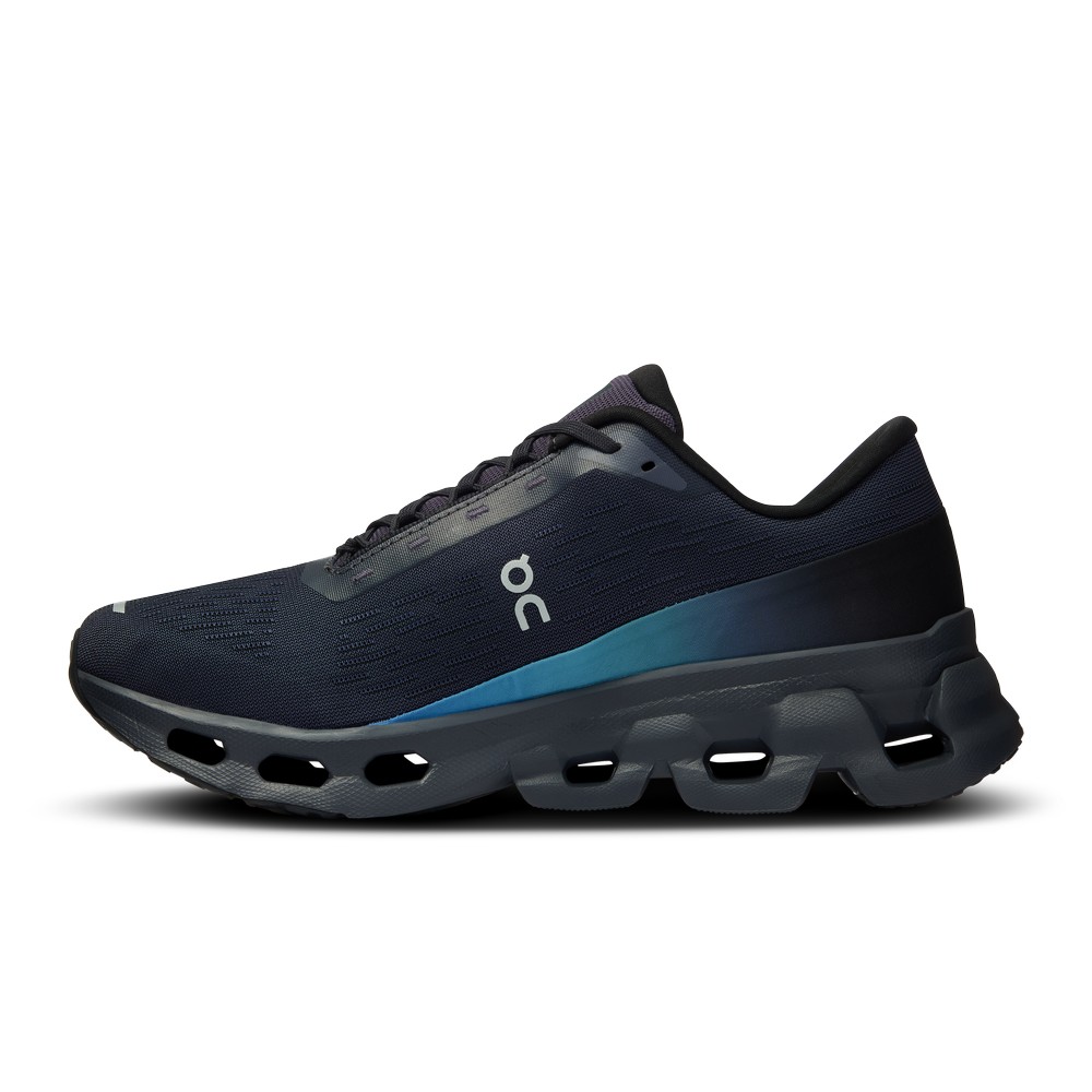 On |Women QC Cloudspark Road Running Shoes Black / Blueberry | ML88-I2IS