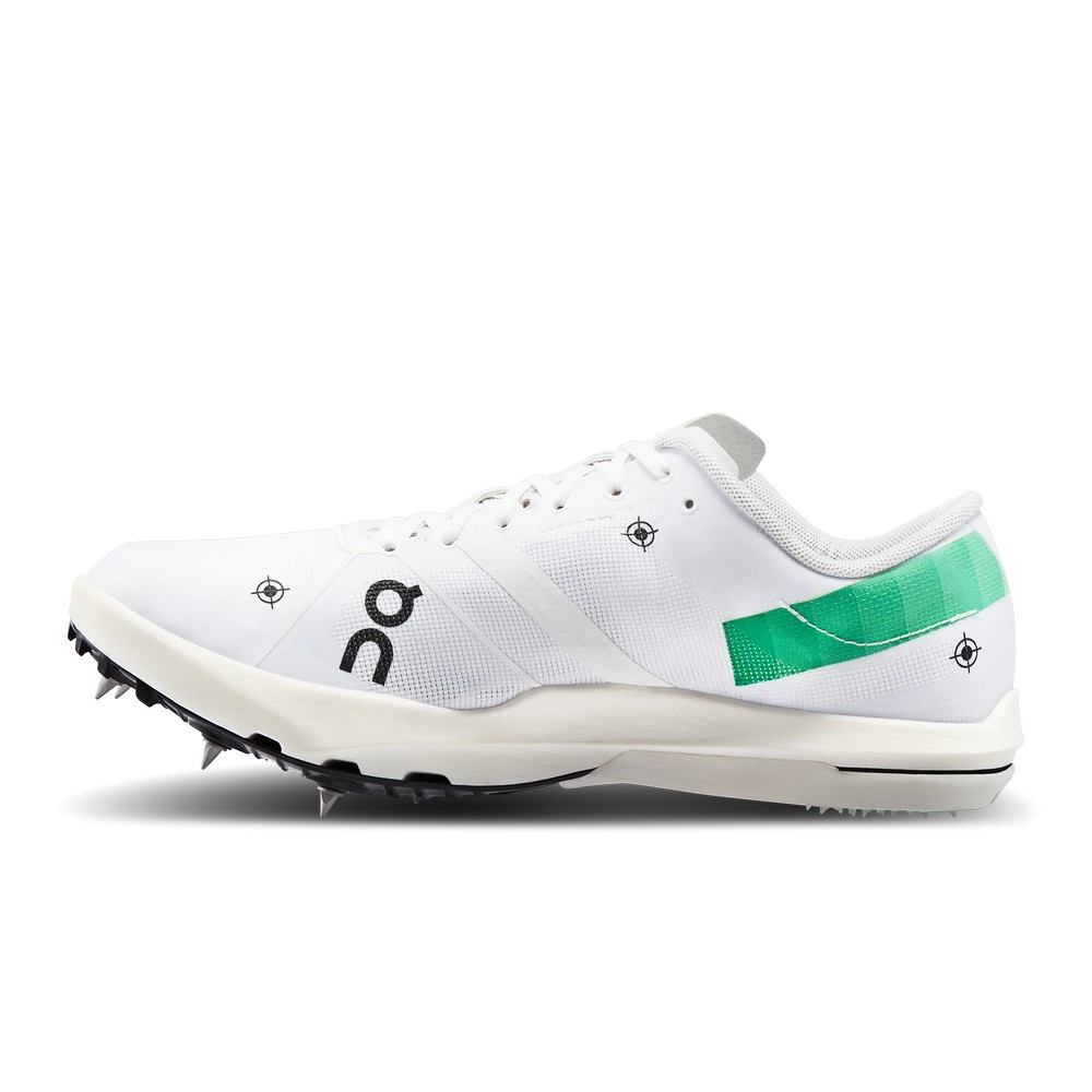 On |Women QC Cloudspike 10000m Road Running Shoes Undyed-White / Mint | VD85-O9FM