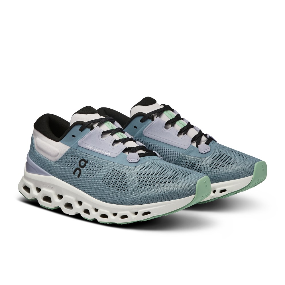 On |Women QC Cloudstratus 3 Road Running Shoes Wash / Nimbus | RH21-A8VM