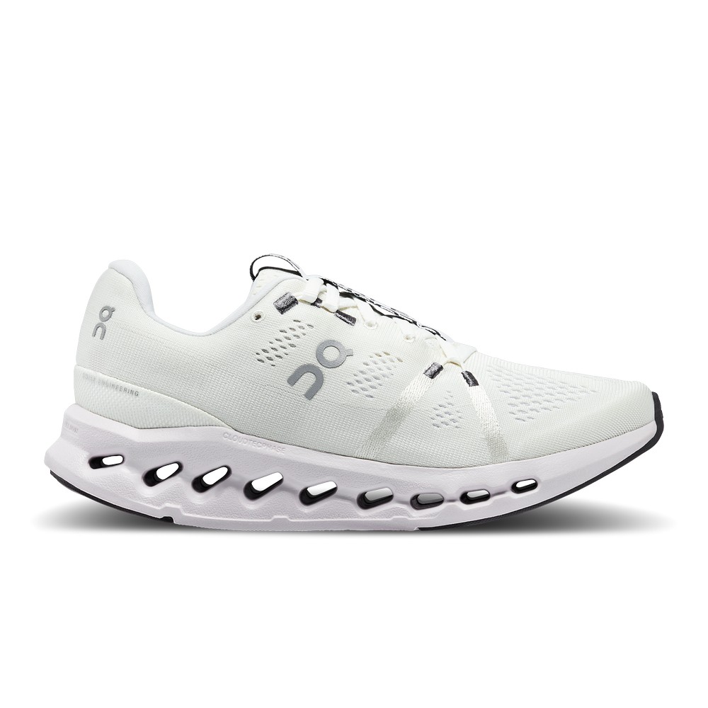 On |Women QC Cloudsurfer Road Running Shoes White / Frost | LW99-M1GS