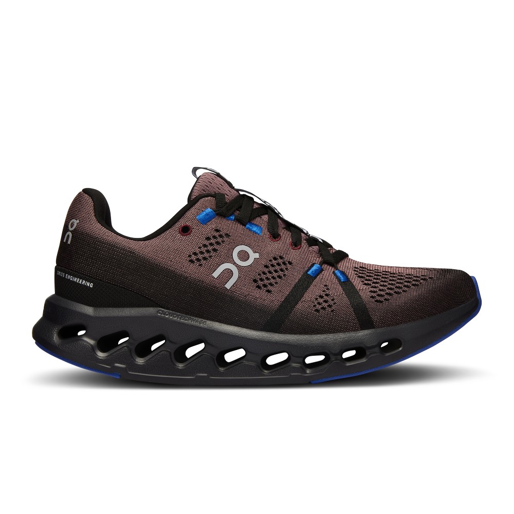 On |Women QC Cloudsurfer Road Running Shoes Black / Cobalt | AD71-C6TH