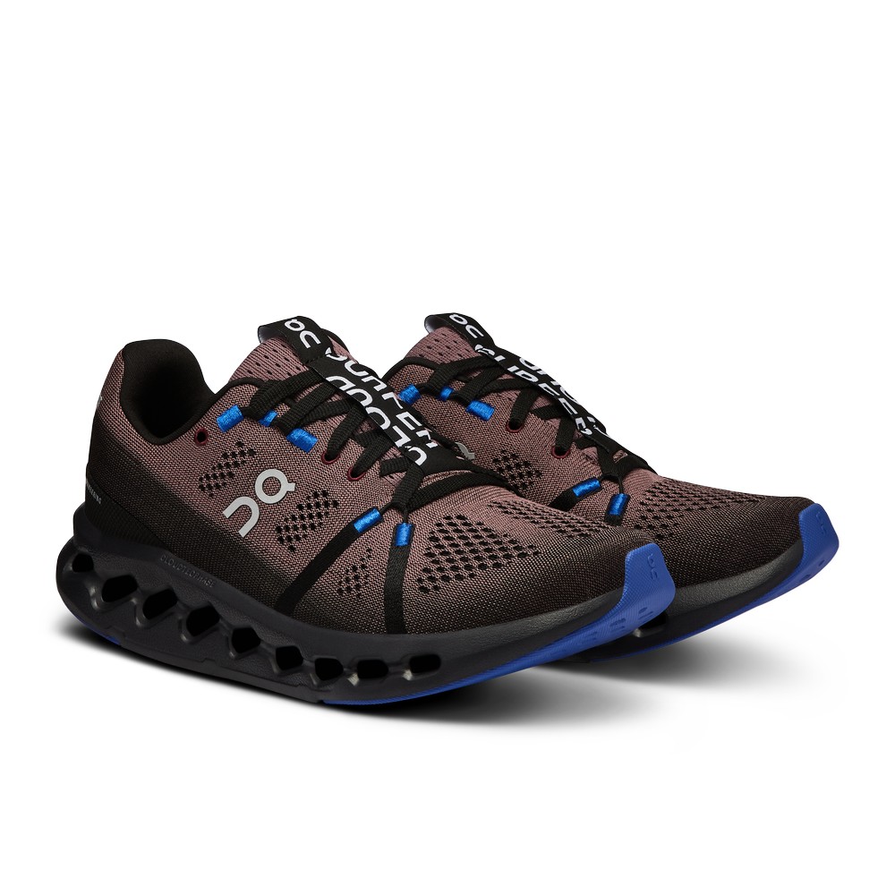 On |Women QC Cloudsurfer Road Running Shoes Black / Cobalt | AD71-C6TH