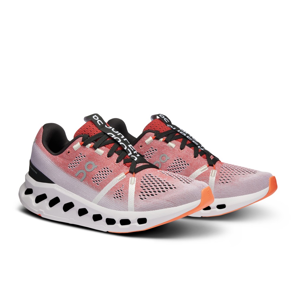 On |Women QC Cloudsurfer Road Running Shoes Auburn / Frost | WQ12-H3QR