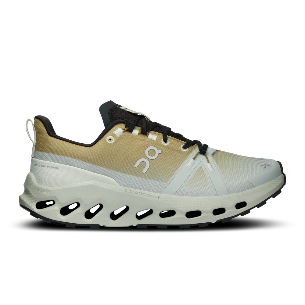 On |Women QC Cloudsurfer Trail Waterproof Road Running Shoes Safari / Mineral | HW98-V4KN