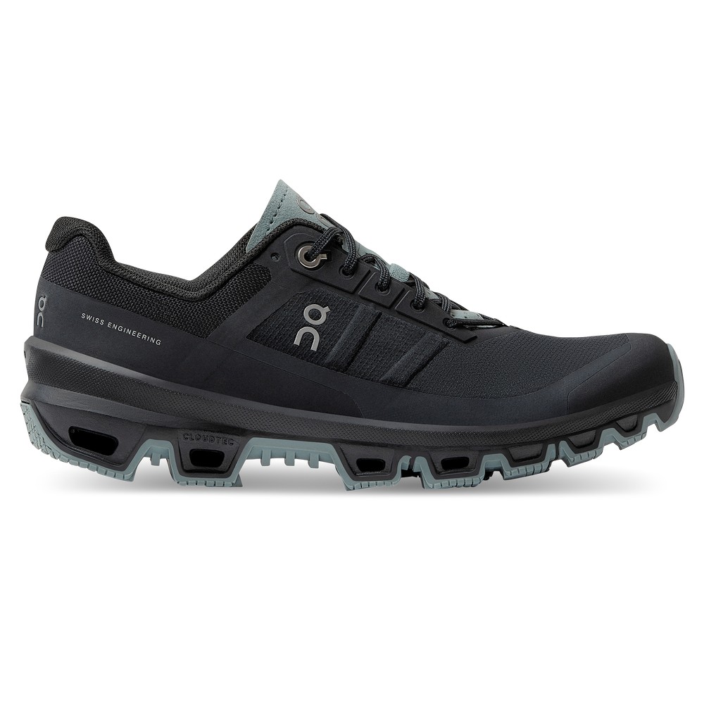 On |Women QC Cloudventure Trail Running Shoes Black / Cobble | YC20-E6ZV