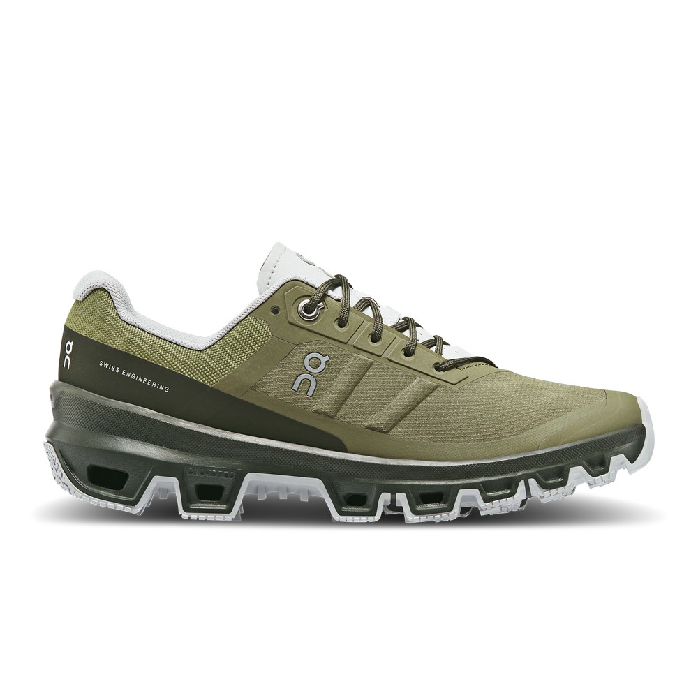 On |Women QC Cloudventure Trail Running Shoes Olive / Fir | JG24-W2OK