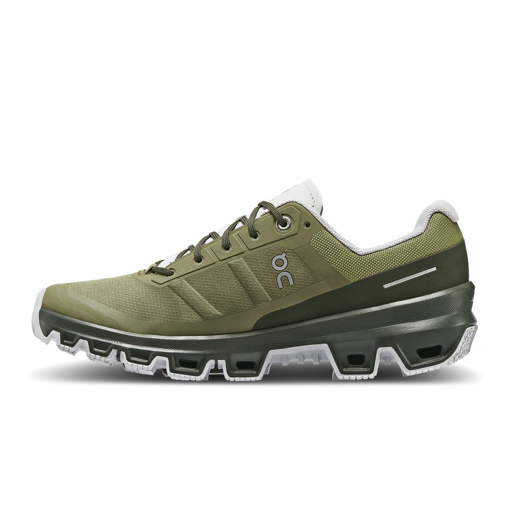 On |Women QC Cloudventure Trail Running Shoes Olive / Fir | JG24-W2OK