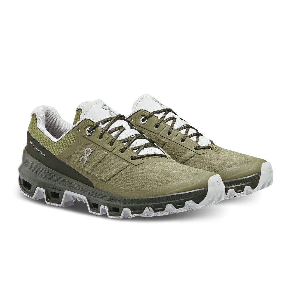 On |Women QC Cloudventure Trail Running Shoes Olive / Fir | JG24-W2OK