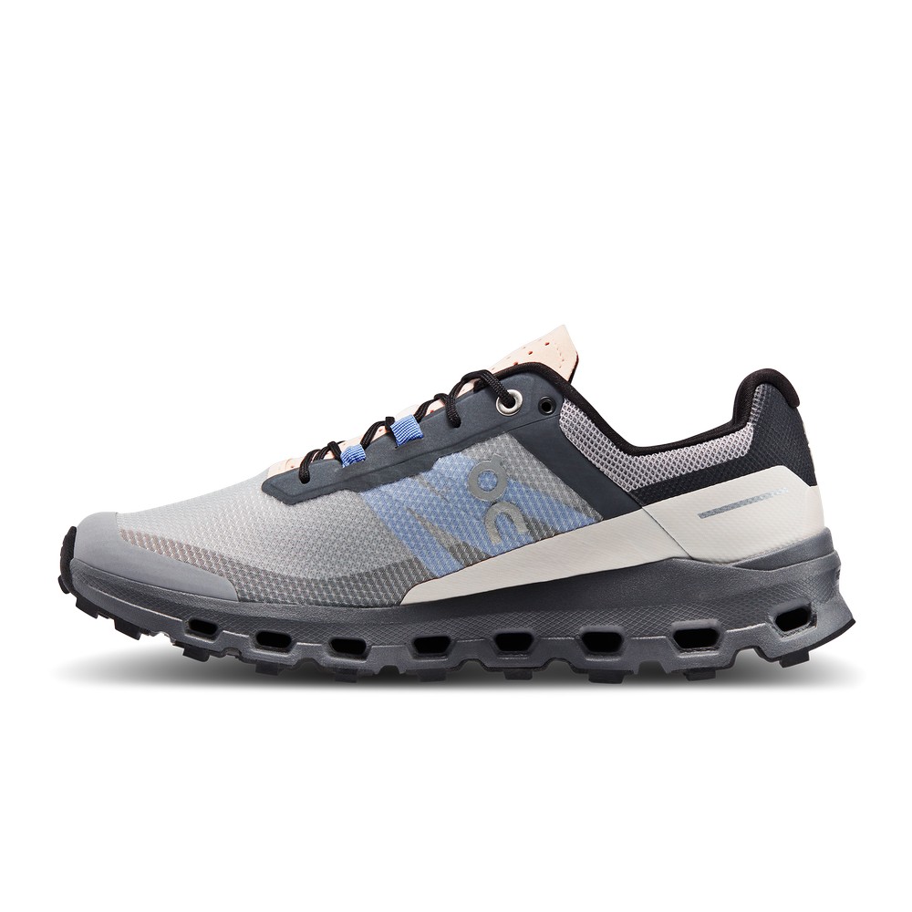 On |Women QC Cloudvista Trail Running Shoes Alloy / Black | OV65-G4QE