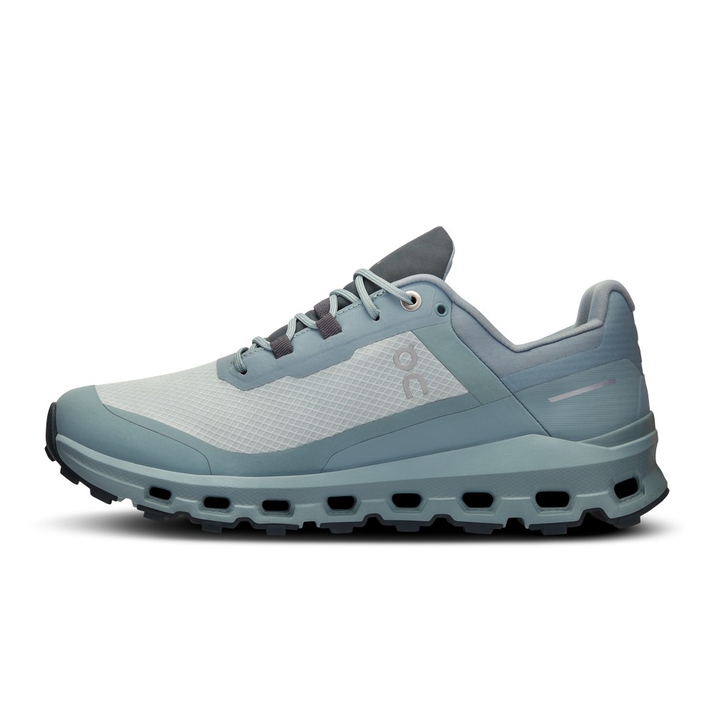 On |Women QC Cloudvista Waterproof Trail Running Shoes Glacier / Cobble | XV70-U6PI