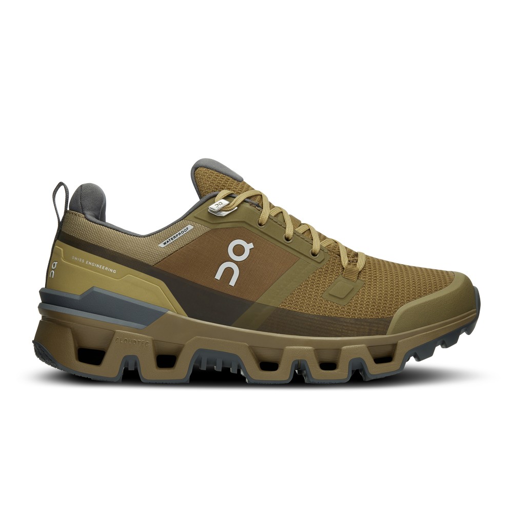 On |Women QC Cloudwander Waterproof Hiking Shoes & Boots Hunter / Safari | CO42-F7OS