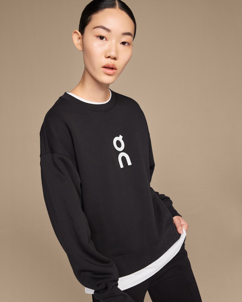 On |Women QC Club Crew Hoodies and sweatshirts Black | YJ72-I6OB