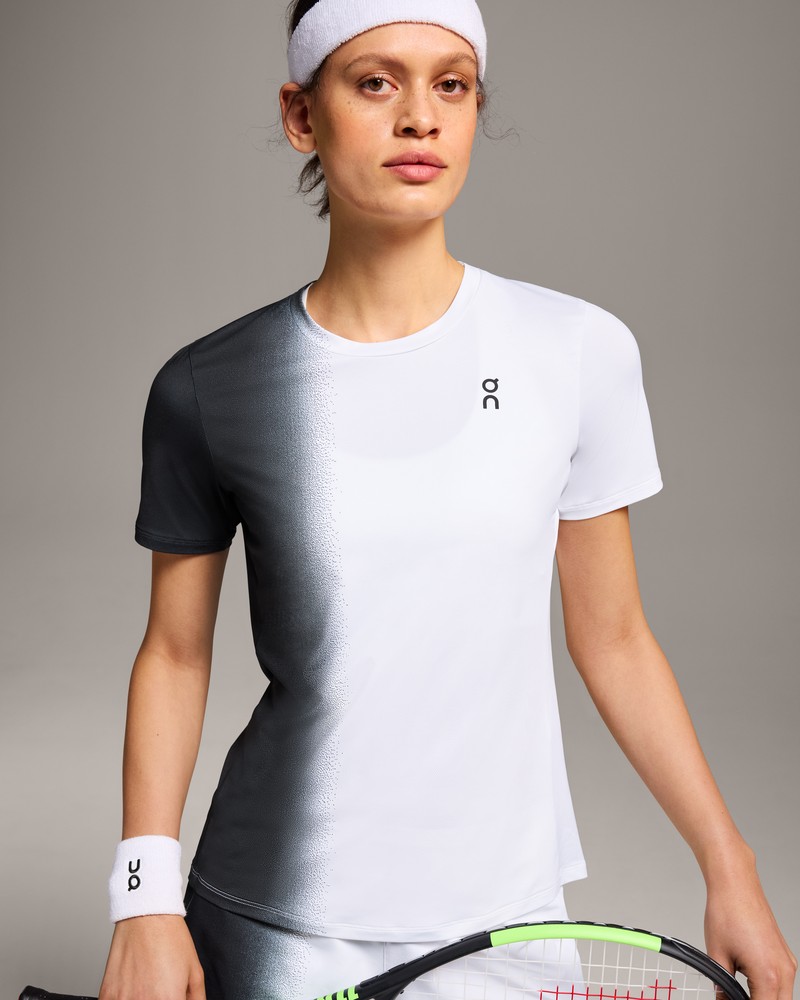 On |Women QC Court-T Tops and T-shirts Black / White | WL42-X3BY