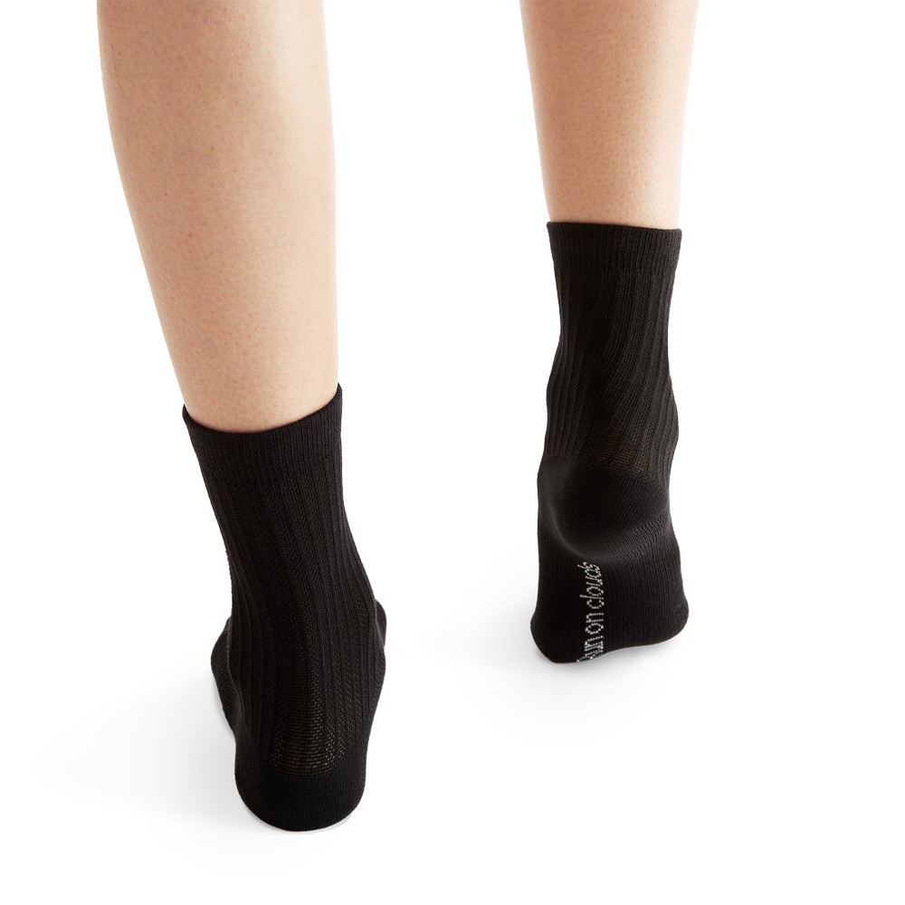 On |Women QC Logo Sock 3-Pack Socks Black | HN31-G5JI