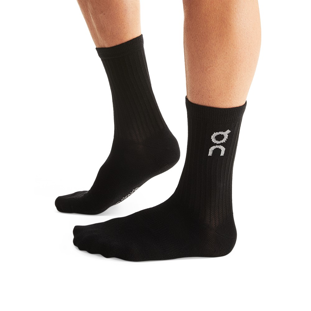 On |Women QC Logo Sock 3-Pack Socks Black | HN31-G5JI