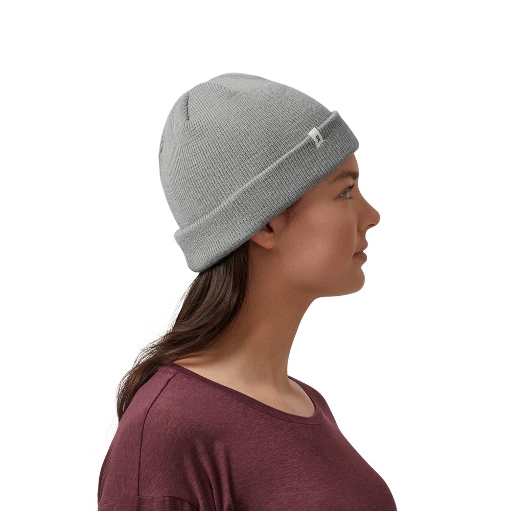 On |Women QC Merino Beanie Headwear Lunar | YO74-J1JJ