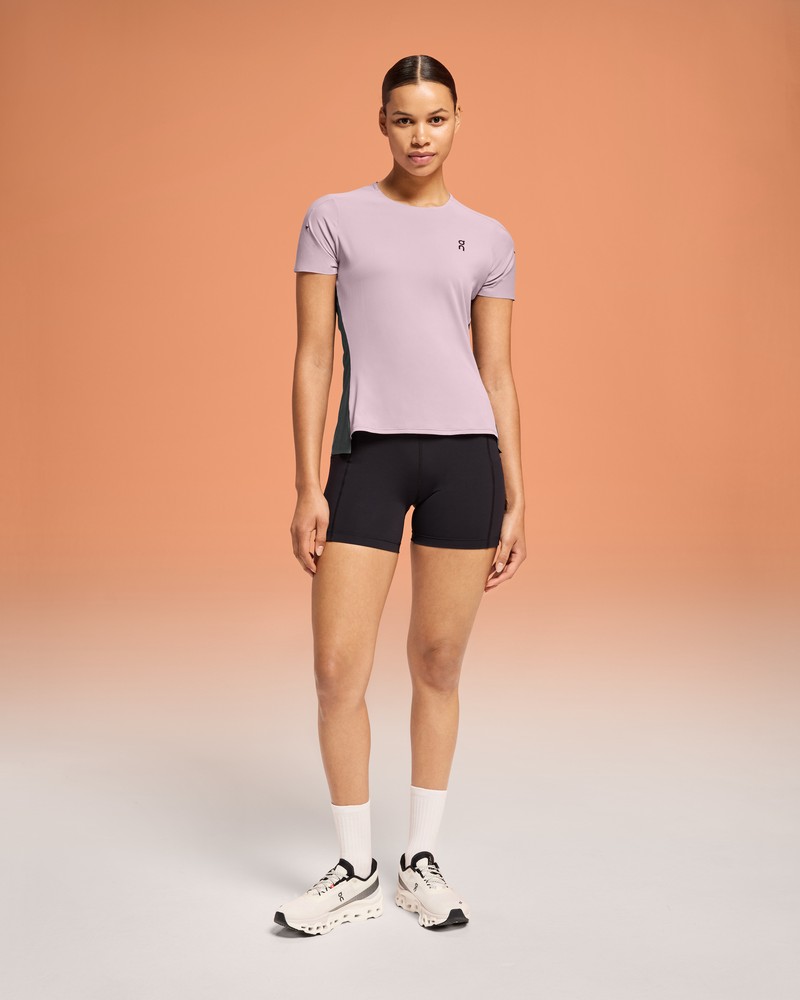 On |Women QC Performance-T Tops and T-shirts Mauve / Lead | AL02-P1QM