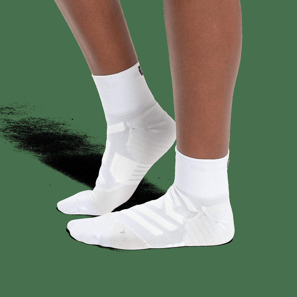 On |Women QC Performance Mid Sock Socks White | Ivory | FU01-L7VH