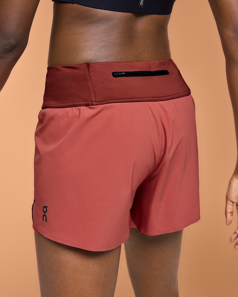 On |Women QC Running Shorts Shorts Auburn / Ruby | CS78-Y8LJ