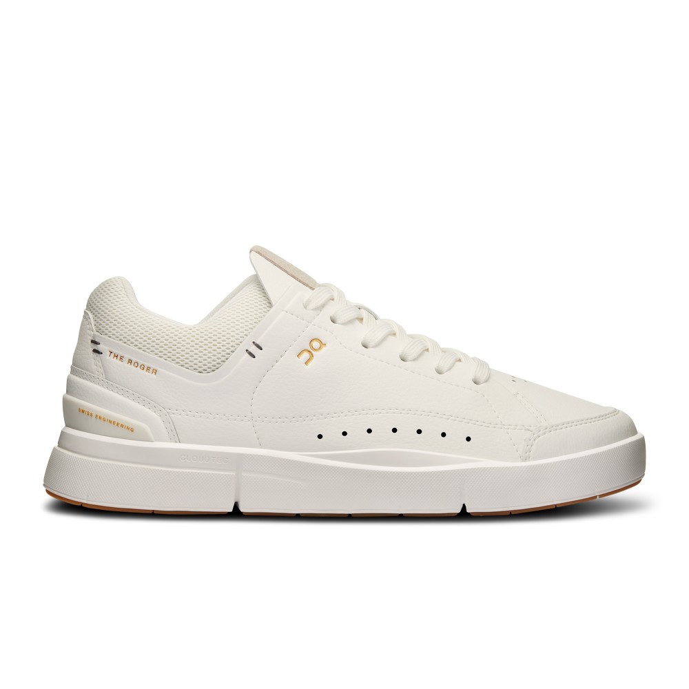 On |Women QC THE ROGER Centre Court Lifestyle Shoes White / Gum | OM77-F5PP