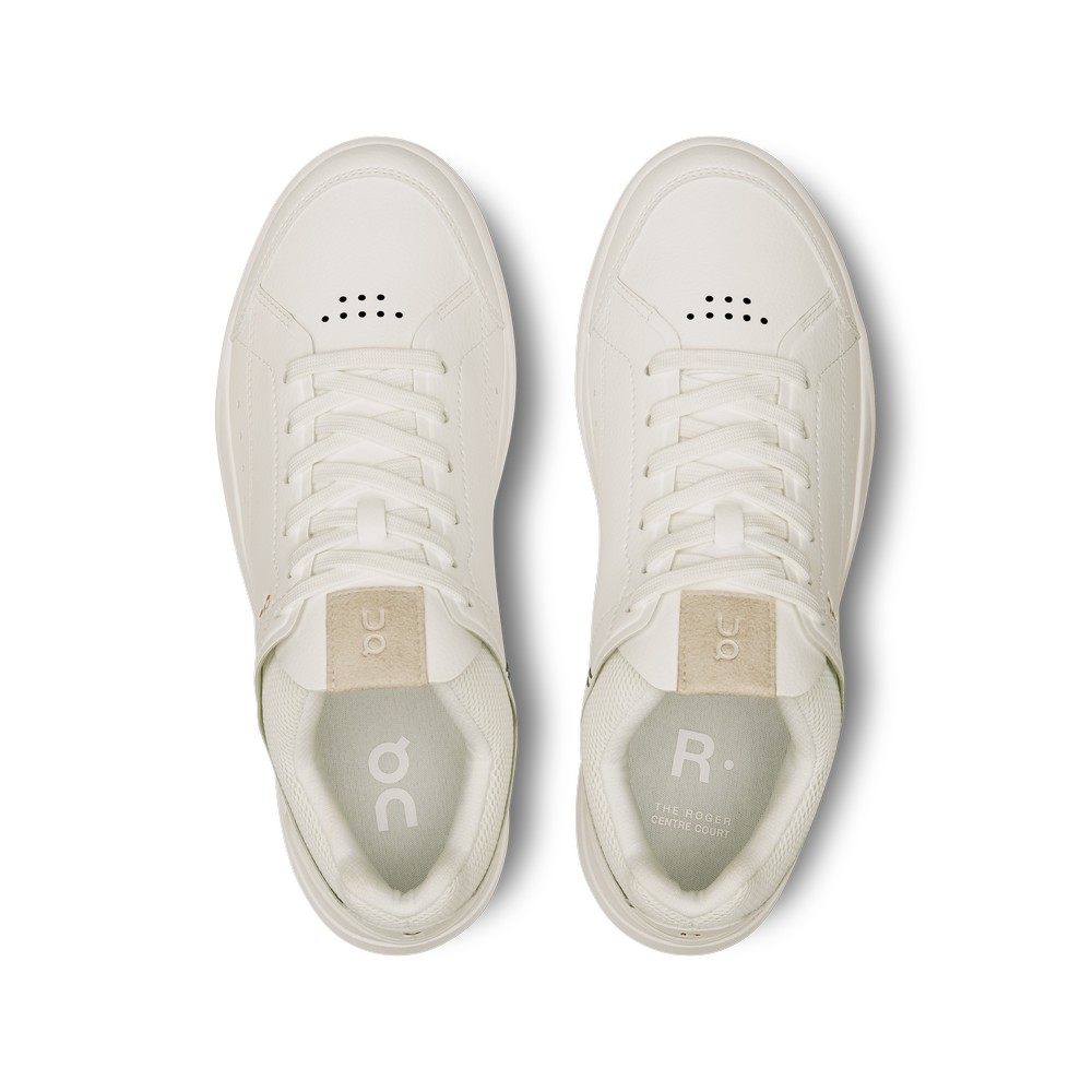 On |Women QC THE ROGER Centre Court Lifestyle Shoes White / Gum | OM77-F5PP