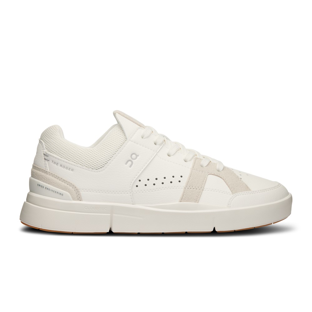 On |Women QC THE ROGER Clubhouse Lifestyle Shoes White / Sand | CL95-M2CN