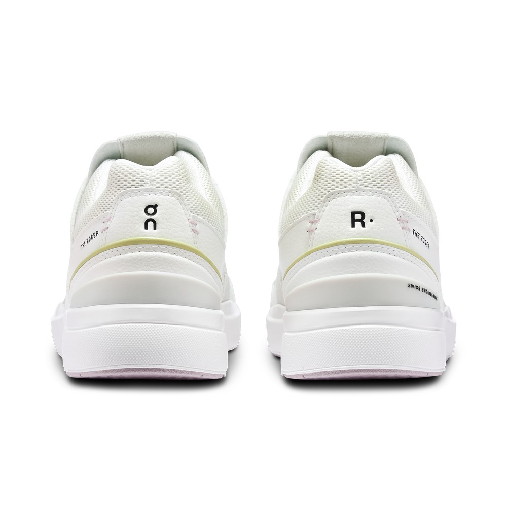 On |Women QC THE ROGER Clubhouse Lifestyle Shoes White / Mauve | FR38-L8RH