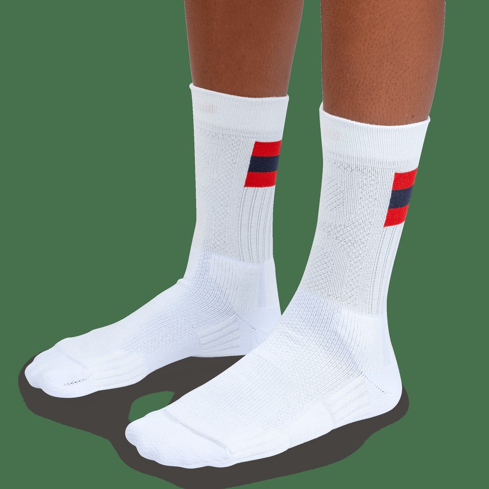 On |Women QC Tennis Sock Socks White | Red | NT62-G2BC