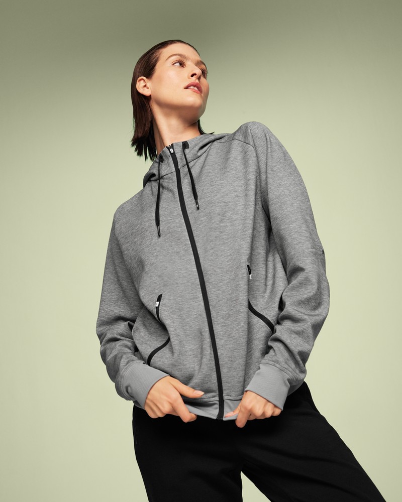 On |Women QC Zipped Hoodie Hoodies and sweatshirts Grey | GW09-S6ZU